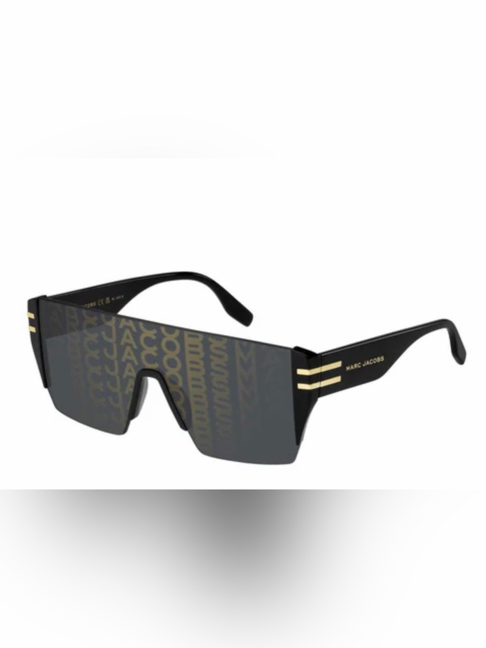 Marc Jacobs Shield Sunglasses with Yellow Case and Black Lens